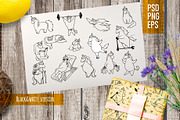 Cute unicorns. Hand drawn set, an Object Graphic by Alena Kaz (Thumbnail 2 of 7)