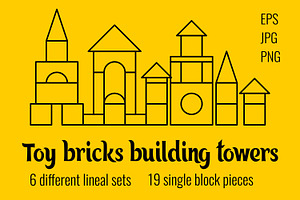 Toy Bricks Building Towers