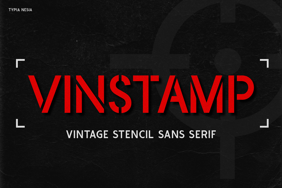 Vinstamp - Stencil Sans, a Sans Serif Font by Typia Nesia (Photo 1 of 10)