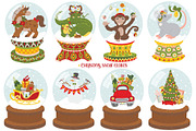 Snow globes vector clipart, an Object Illustration by Trinibis (Thumbnail 3 of 6)