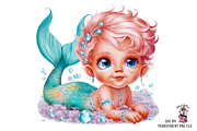 Cute Baby Mermaid PNG Bundle, a Graphic by Clipart Bloom (Thumbnail 9 of 11)
