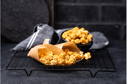 Salted caramel popcorn in bowl, a Food & Drink Photo by Yulia Furman