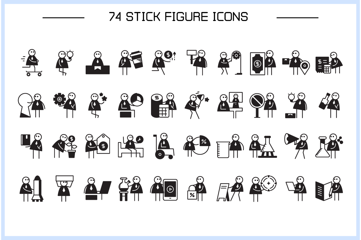 Business People Stick Figure Clipart, a Work Illustration by Designfour (Photo 3 of 8)