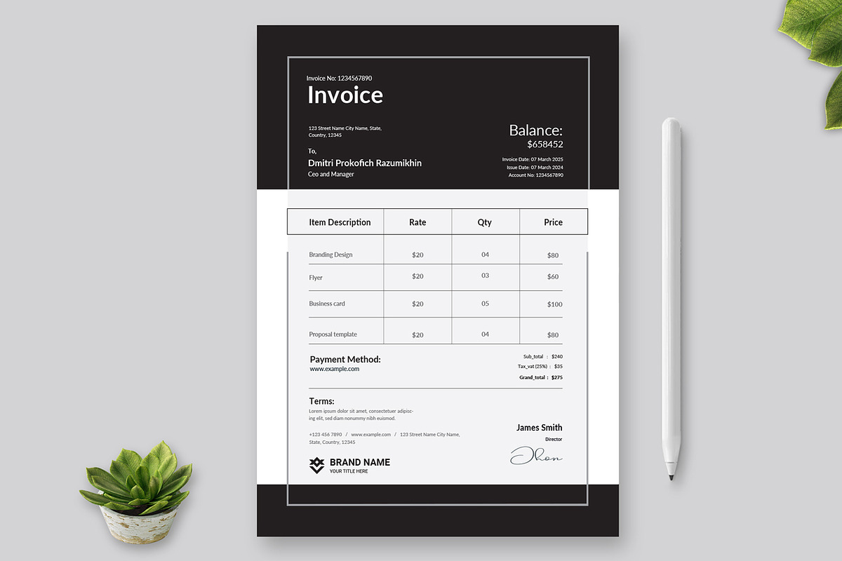 Invoice Design Layout