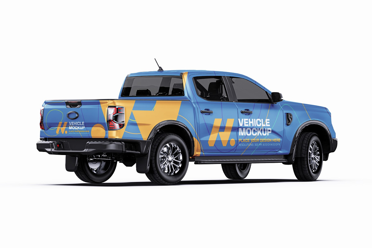 Modern Double Cab Pickup Mockup Set, a Product Mockup by Halal Graphic Studio (Photo 7 of 15)