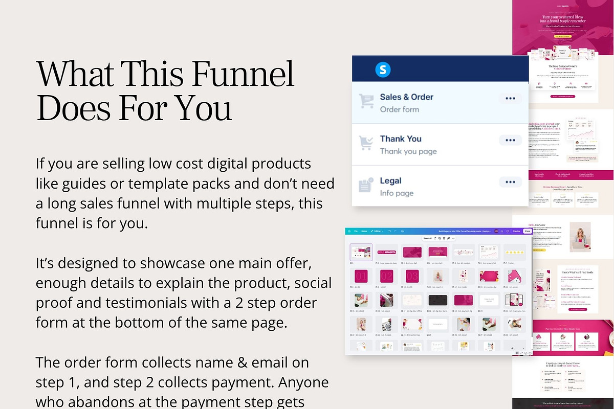 Systeme.io Bold Magenta Mini Offer, a Landing Page Template by Hayley's Digital Hub (Photo 2 of 11)