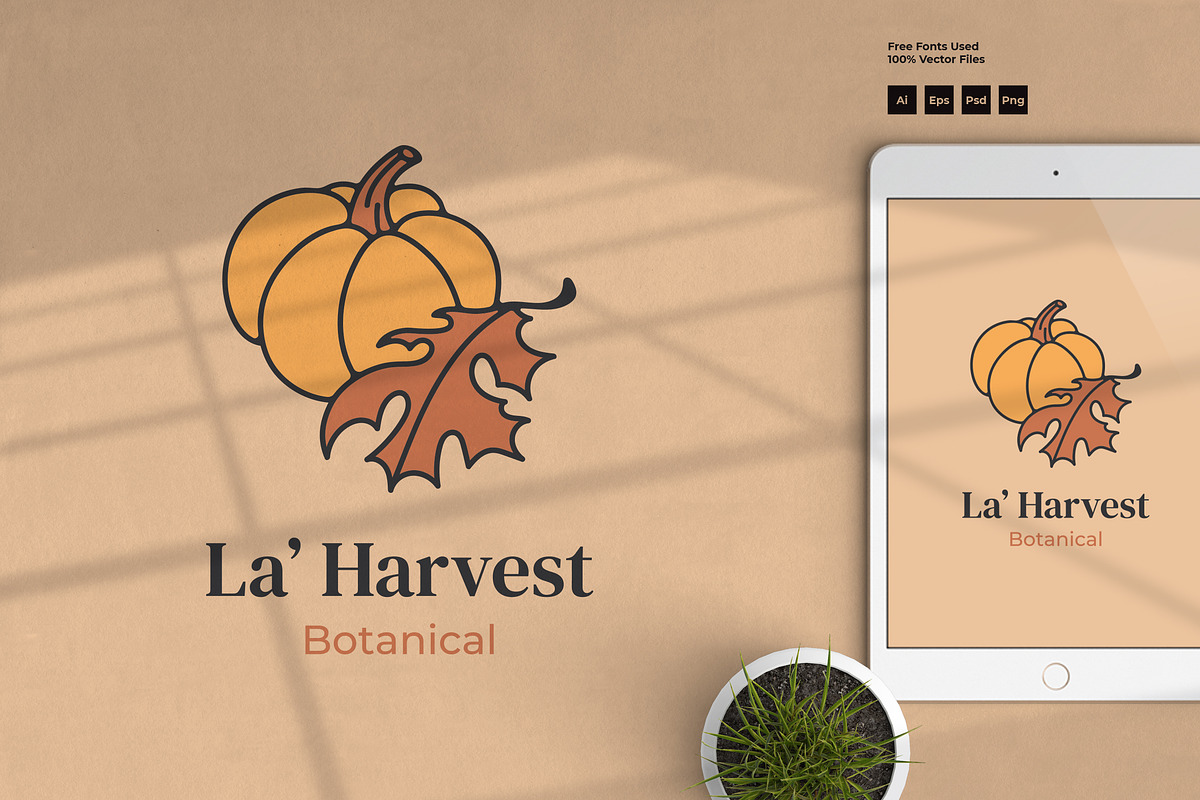 Autumn Fall Pumpkin Logo, a Branding & Logo Template by Dordar.Lab