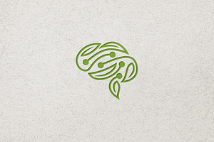 Minimalist Brain Nature Logo