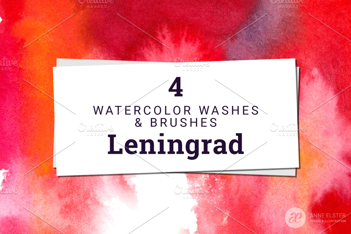 4 Watercolor Washes - Leningrad, a Texture Graphic by Anne Elster Design (Photo 1 of 6)