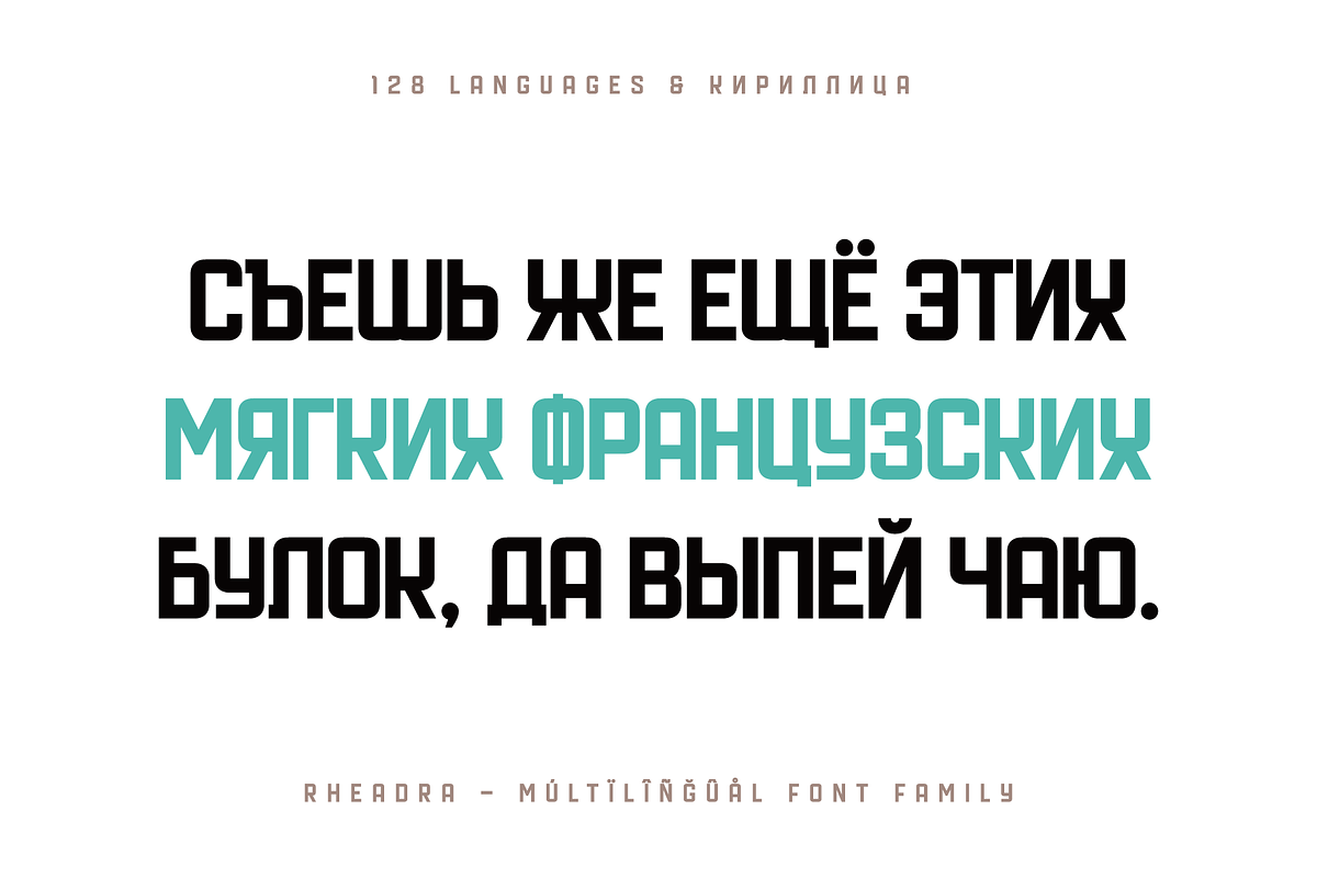Rheadra Cyrillic Typeface (58 Fonts)