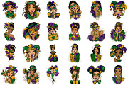 Mardi Gras Cute Girl Clipart, an Illustration by Sublimation Artist (Thumbnail 2 of 6)