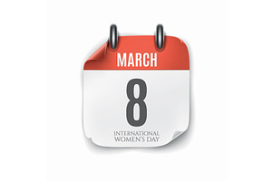 March 8 calendar icon.