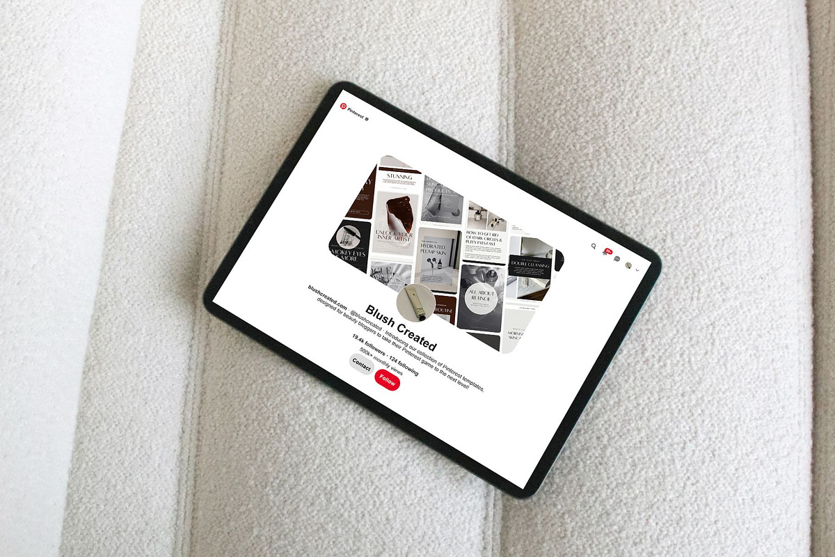 Beauty Blogger Pinterest Templates, a Social Media Template by Blush Created (Photo 5 of 9)