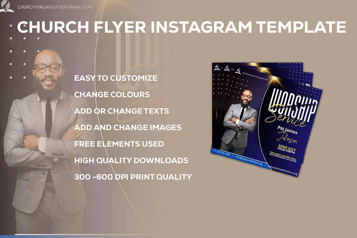 Church Flyer Canva Template, a Social Media Template by Sipi_Graphics (Photo 2 of 3)
