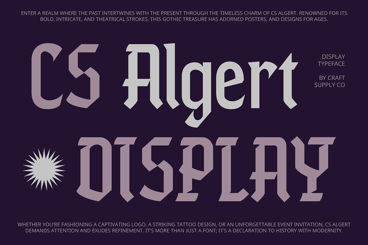 CS Algert – Blackletter Font, a Blackletter Font by Craft Supply Co. (Photo 1 of 8)