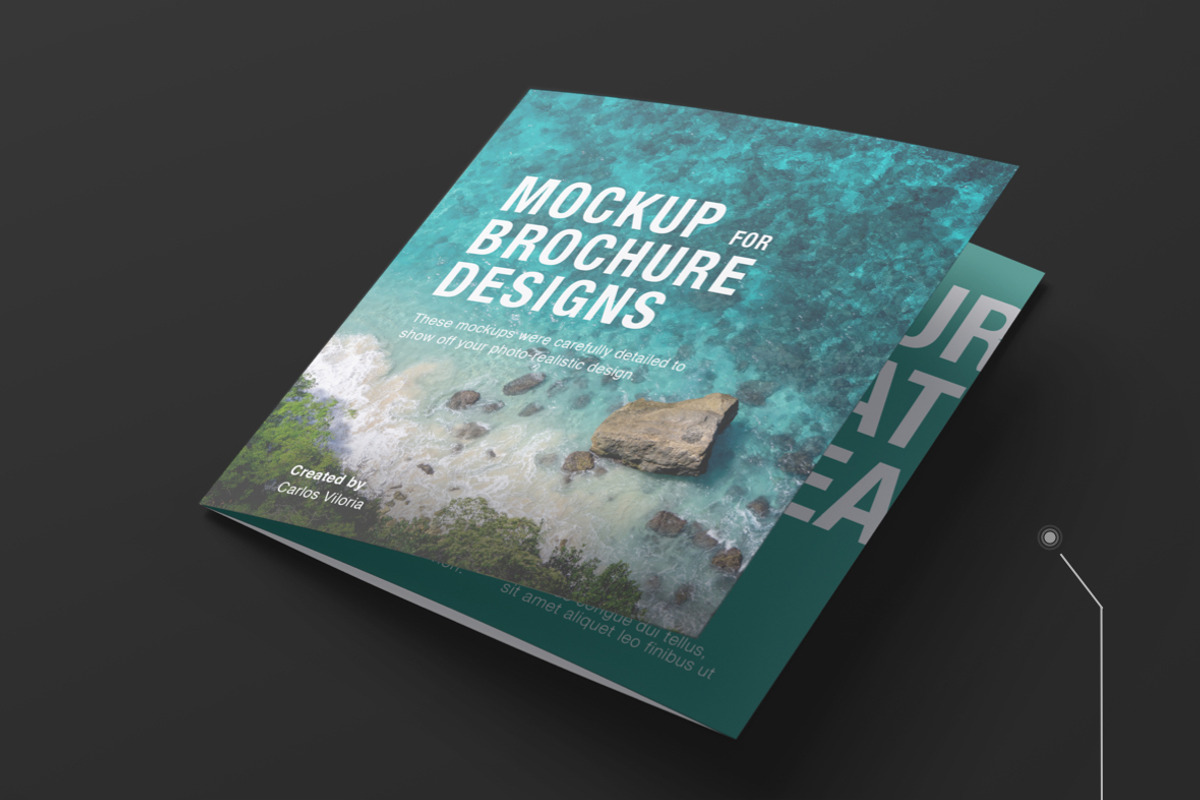 Square Trifold Brochure Mockup 01, a Print Template by Mockups by Carlos Viloria (Photo 2 of 6)