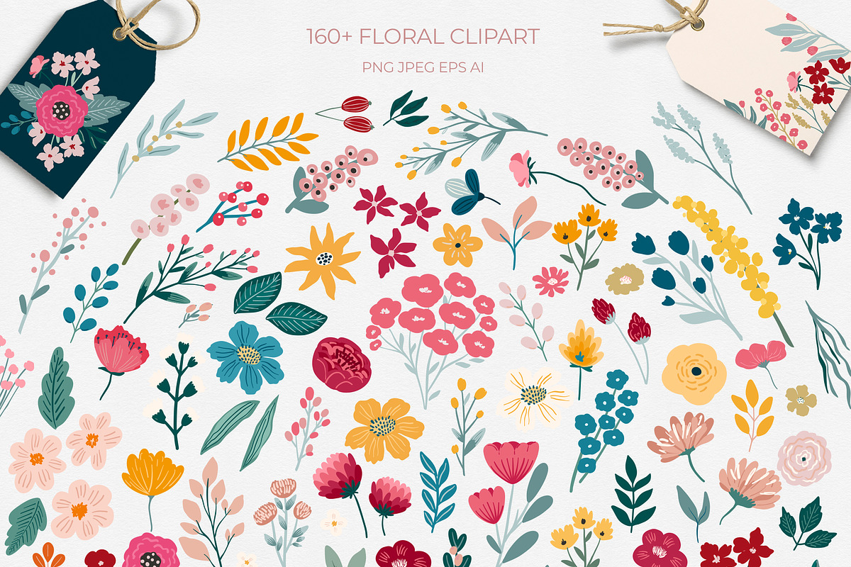 Bright Florals, Flowers & patterns, a Background Graphic by Cozy pattern shop (Photo 6 of 11)