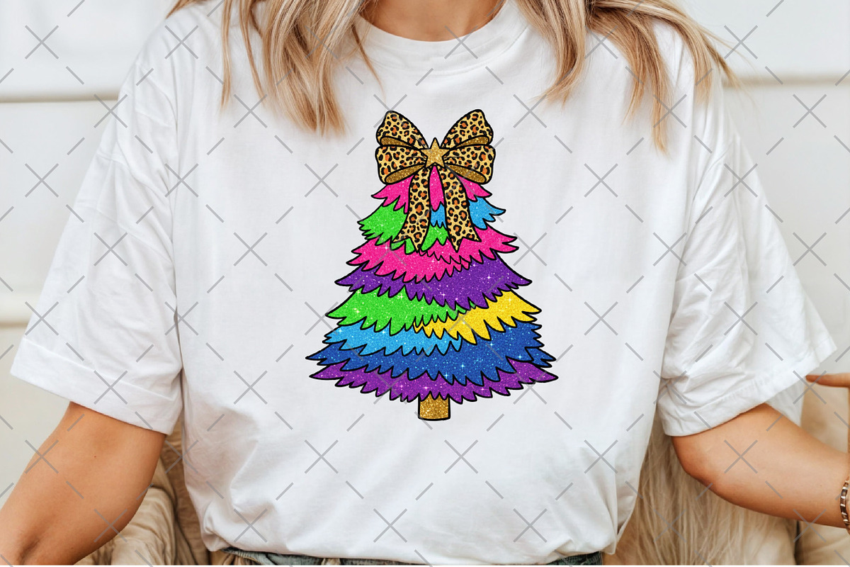 Rainbow Glitter Christmas Tree PNG, an Illustration by Craft Nest (Photo 6 of 6)
