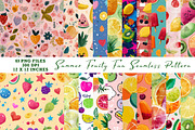 Summer Fruity Fun Seamless Pattern, a Pattern Graphic by CreationArt (Thumbnail 1 of 7)