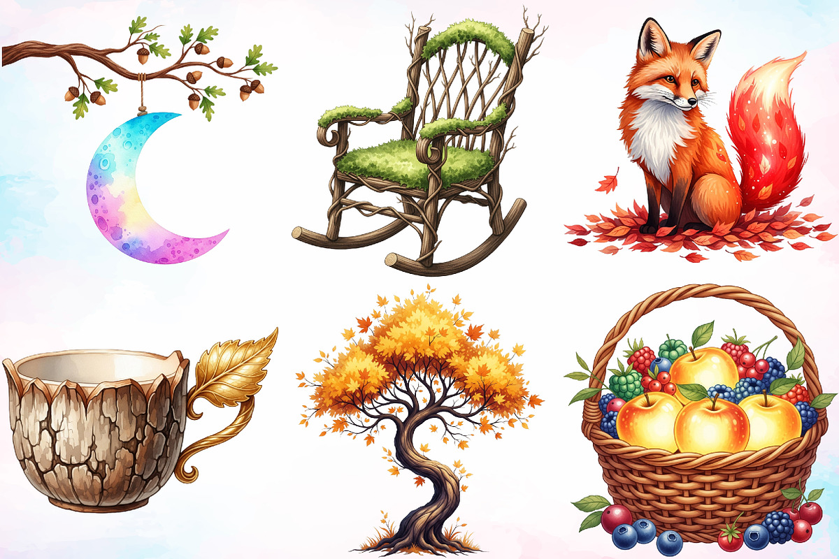 Enchanted Autumn Forest Clipart, a Seasonal Illustration by Canvas Craft (Photo 3 of 7)