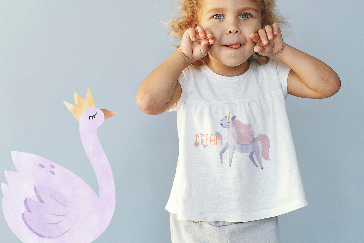 Watercolor magic unicorn clipart PNG, an Animal Illustration by SleptArt (Photo 3 of 5)