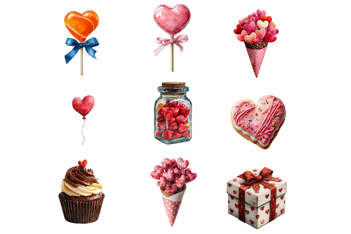 Valentine Watercolor Clipart, an Illustration by Designworld (Photo 4 of 4)