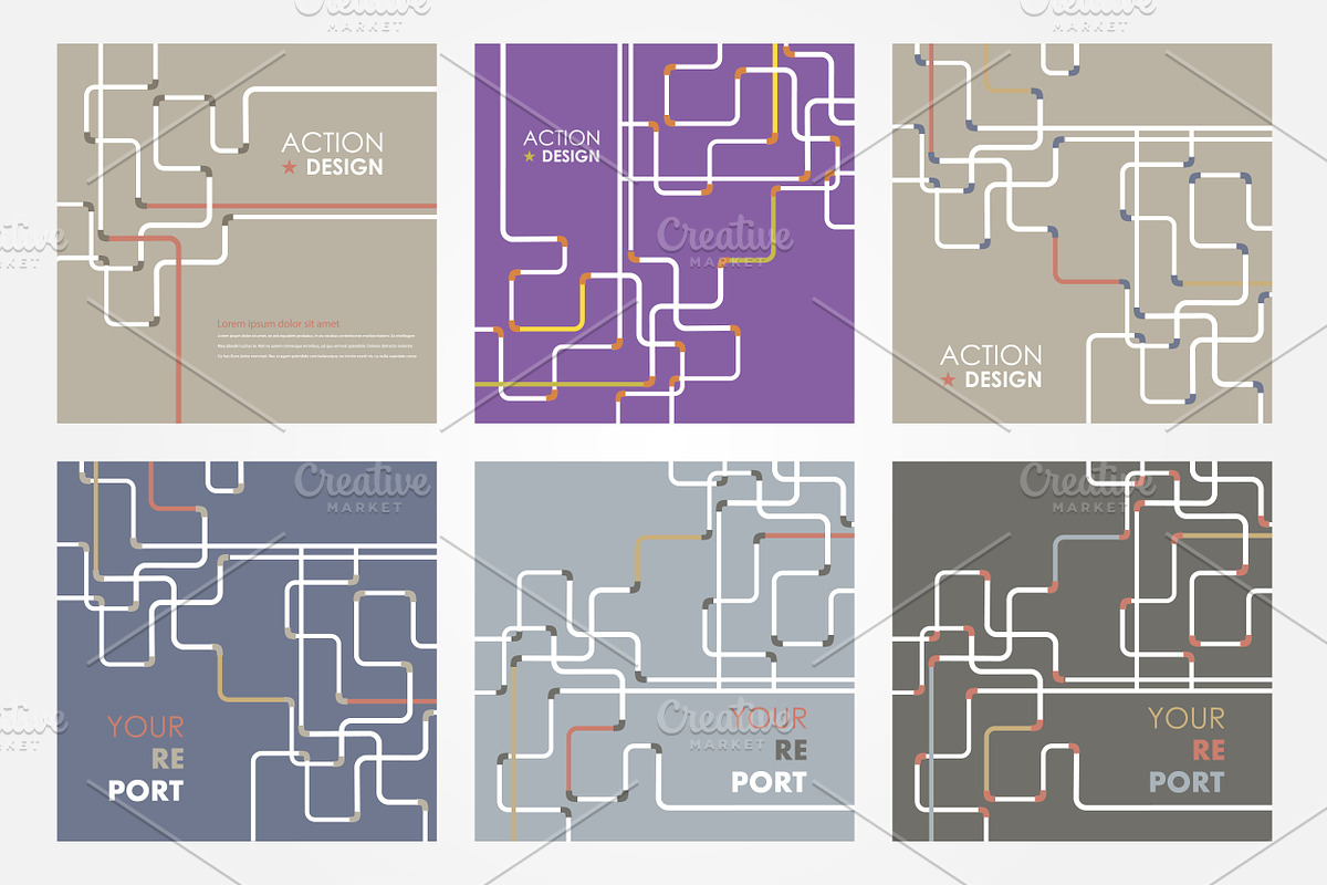 Pipe fitting vector set, a Pattern Graphic by Haisonok