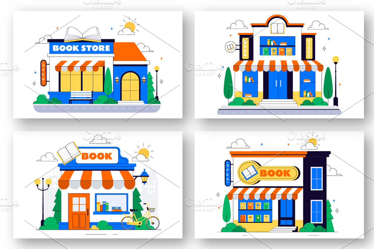 10 Book Store Illustration, an Education Illustration by denayunebgt (Photo 2 of 4)