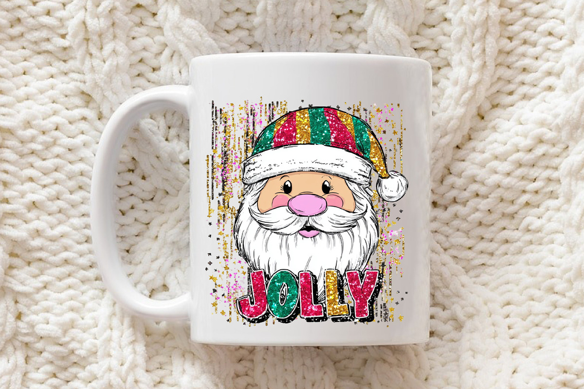 Jolly Santa Brushstroke Glitter Png, an Illustration by Libby Wishes (Photo 6 of 6)
