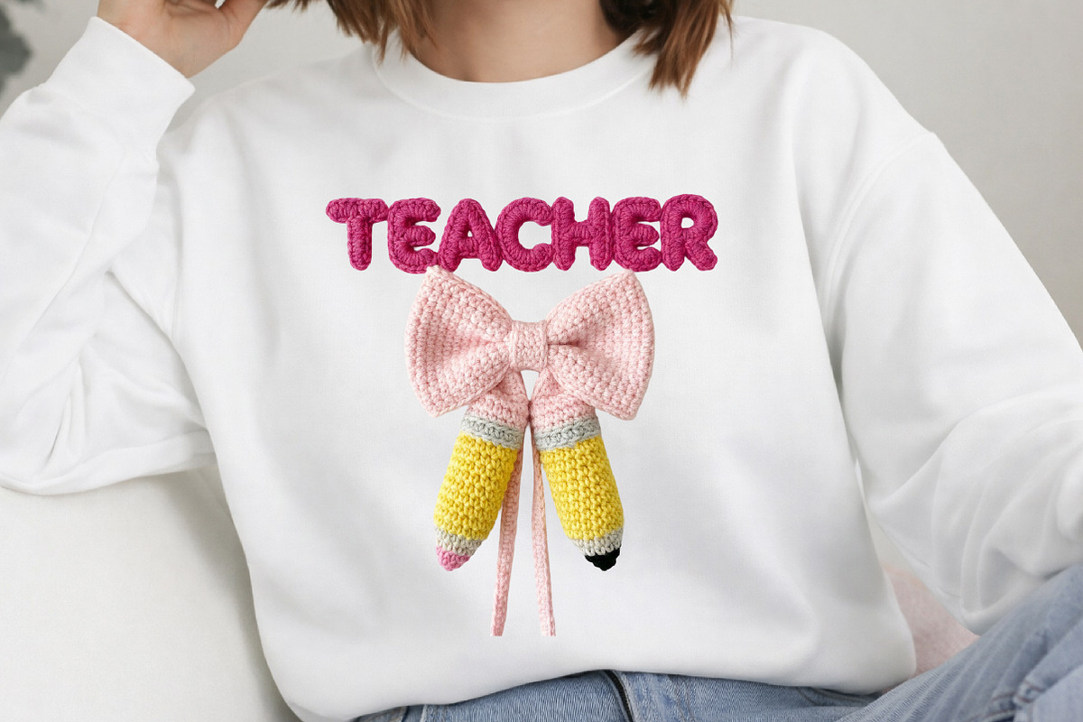 Faux Yarn Teacher Coquette Bow PNG, an Illustration by DreamArtGraphic (Photo 2 of 4)