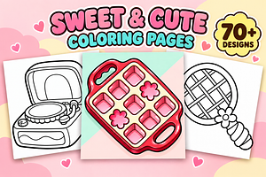 Sweet & Cute Coloring Pages Vol. 1
