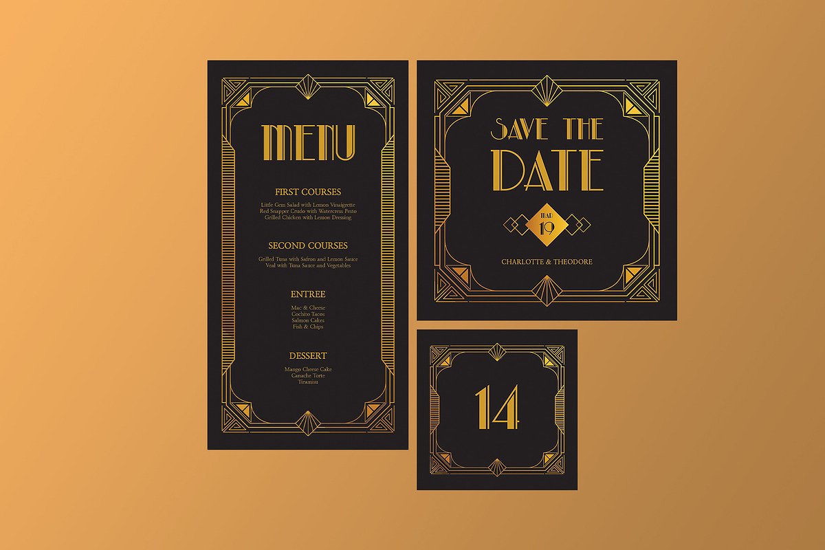 Elegant Artdeco Wedding Suite, an Invitation Template by Neermana (Photo 3 of 4)