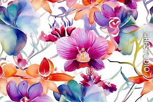 Exotic Orchids Seamless Bundle 1