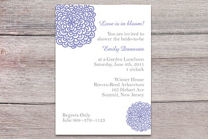 Hydrangea bridal shower invitation