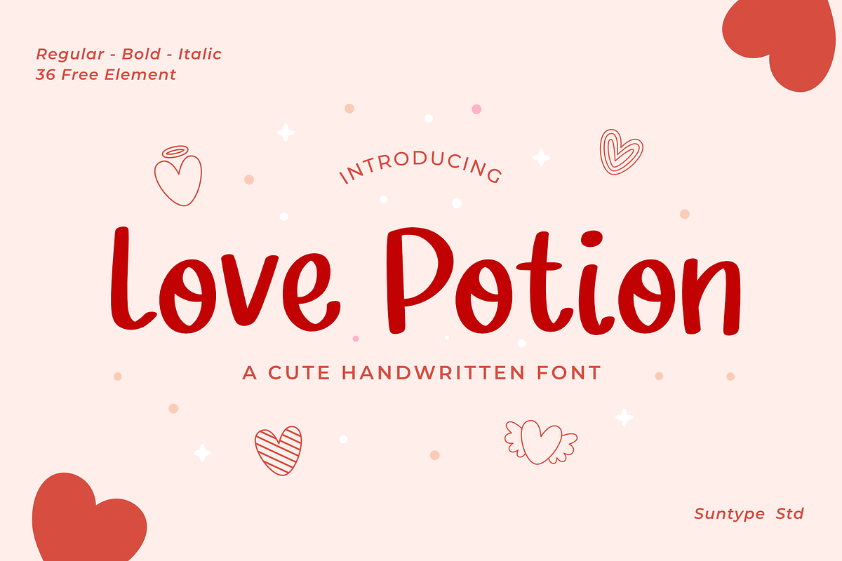 Love Potion Handwriting Font, a Handwritten Font by Suntype | Sunshine Std (Photo 1 of 9)