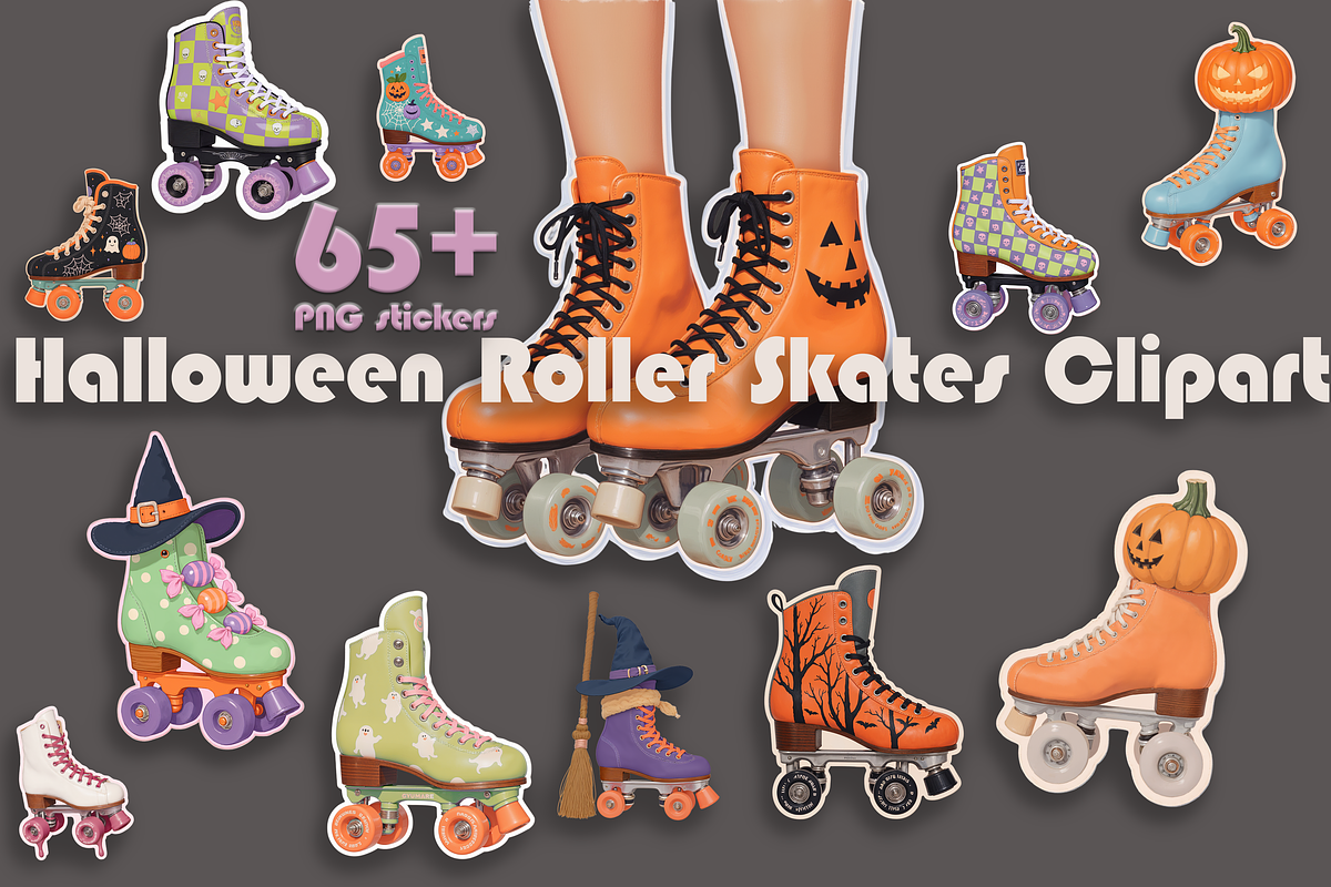 Halloween Roller Skates Clipart, an Object Graphic by Jakayla Digital Co (Photo 10 of 15)