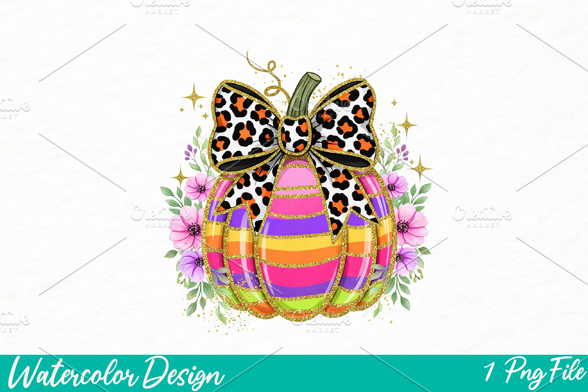 Halloween Png, Cute Pumpkin Png, an Illustration by Watercolor design (Photo 1 of 3)
