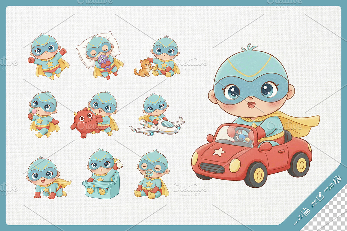 Cheerful Super Baby Boy Cute, a Person Illustration by Gohsantosa (Photo 2 of 4)