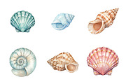 Whimsical Summer Seashell Clipart, an Illustration by DreamPrint404 (Thumbnail 5 of 6)