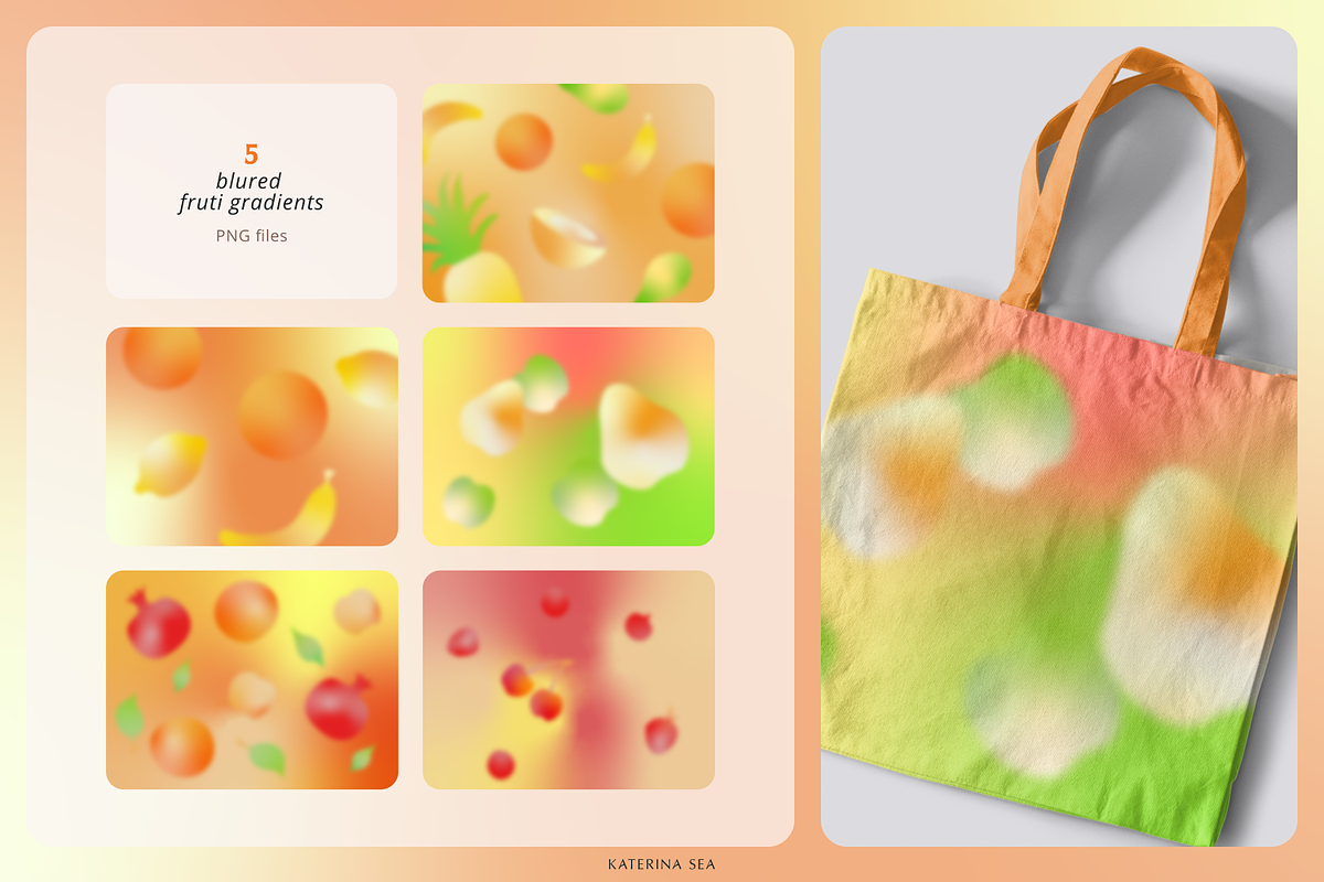 Fruit gradients & elements, a Texture Graphic by Katerina.Sea.Design (Photo 9 of 10)
