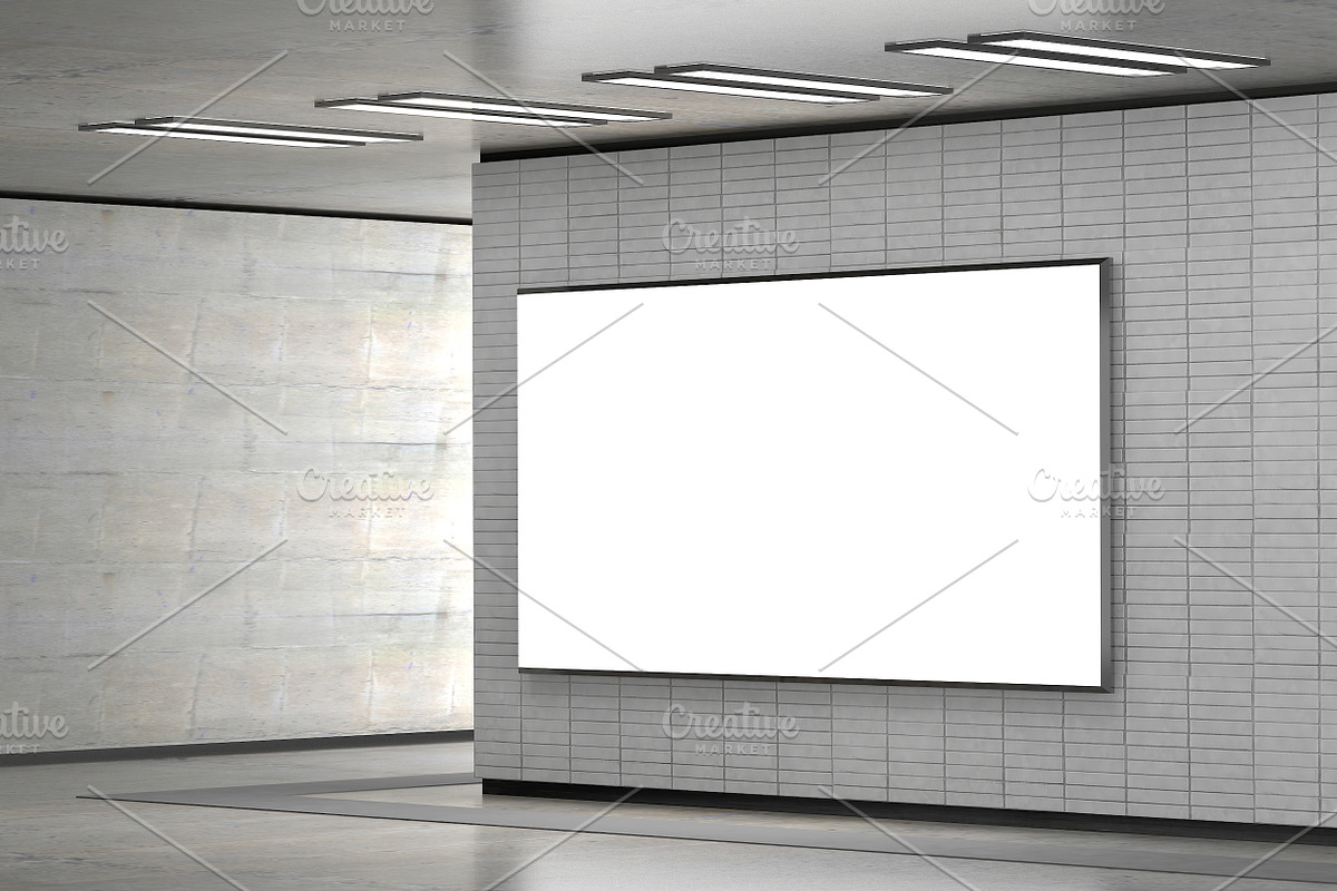 Billboard Banner mock up in subway, a Mockup by Olesya Morokhovets (Photo 1 of 4)