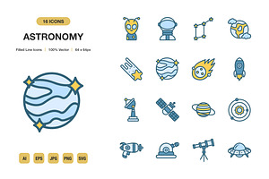 Astronomy Color Icons, an Icon by Spacepixel Creative