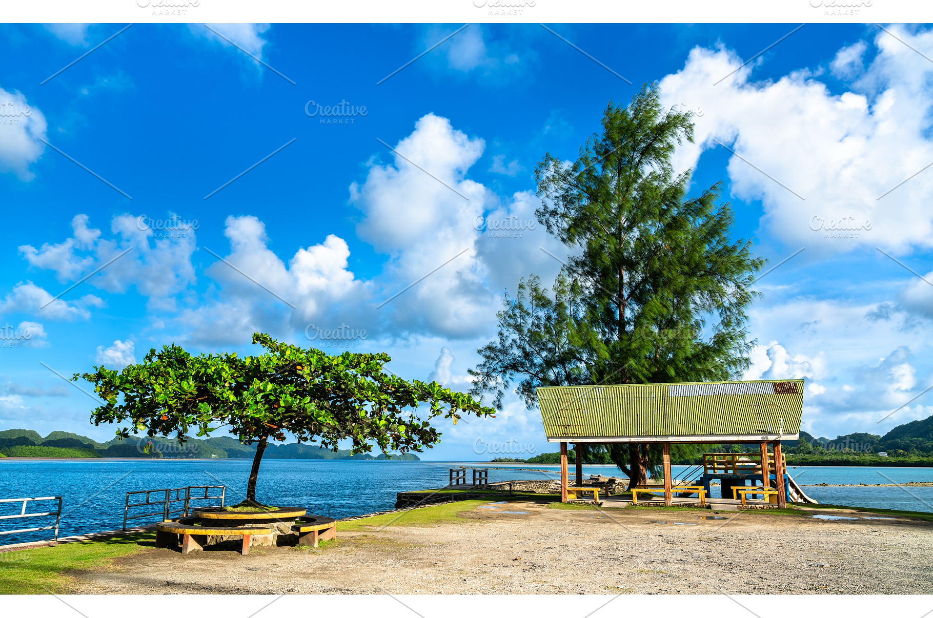 Beach Near Koror - Babeldaob Bridge, a Nature Photo by Leonid Andronov