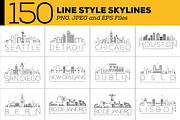 150 - Linear Style City Skylines, an Outline Icon by Kursat Unsal (Thumbnail 7 of 18)