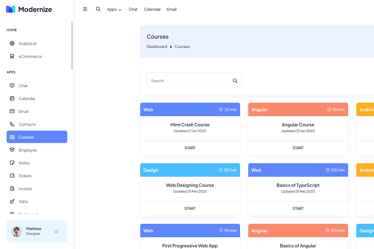 Modernize Angular Admin Dashboard, a Templates & Theme by AdminMart (Photo 14 of 15)