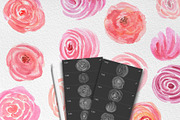 Procreate Watercolor Flowers Stamps, a Brush Add-On by RadekBroz (Thumbnail 2 of 8)
