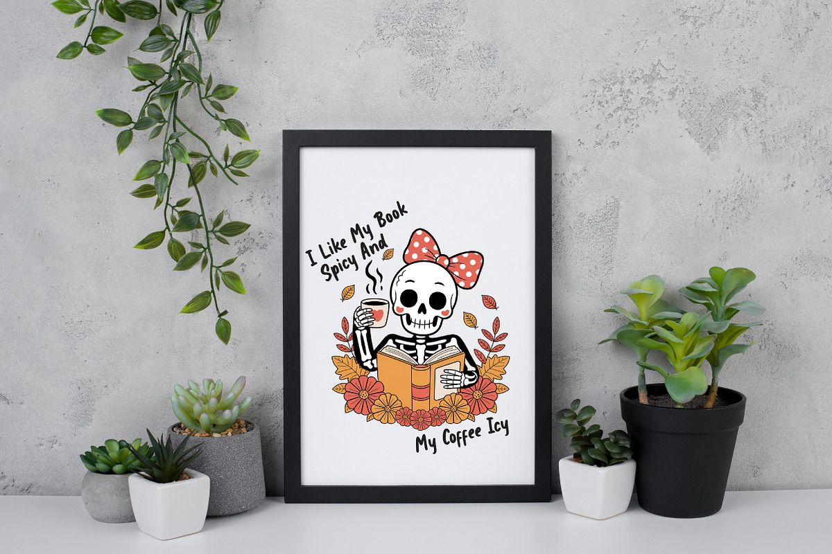 I Like My Book Skeleton Png Sublimat, an Illustration by Daily.Designs (Photo 4 of 5)