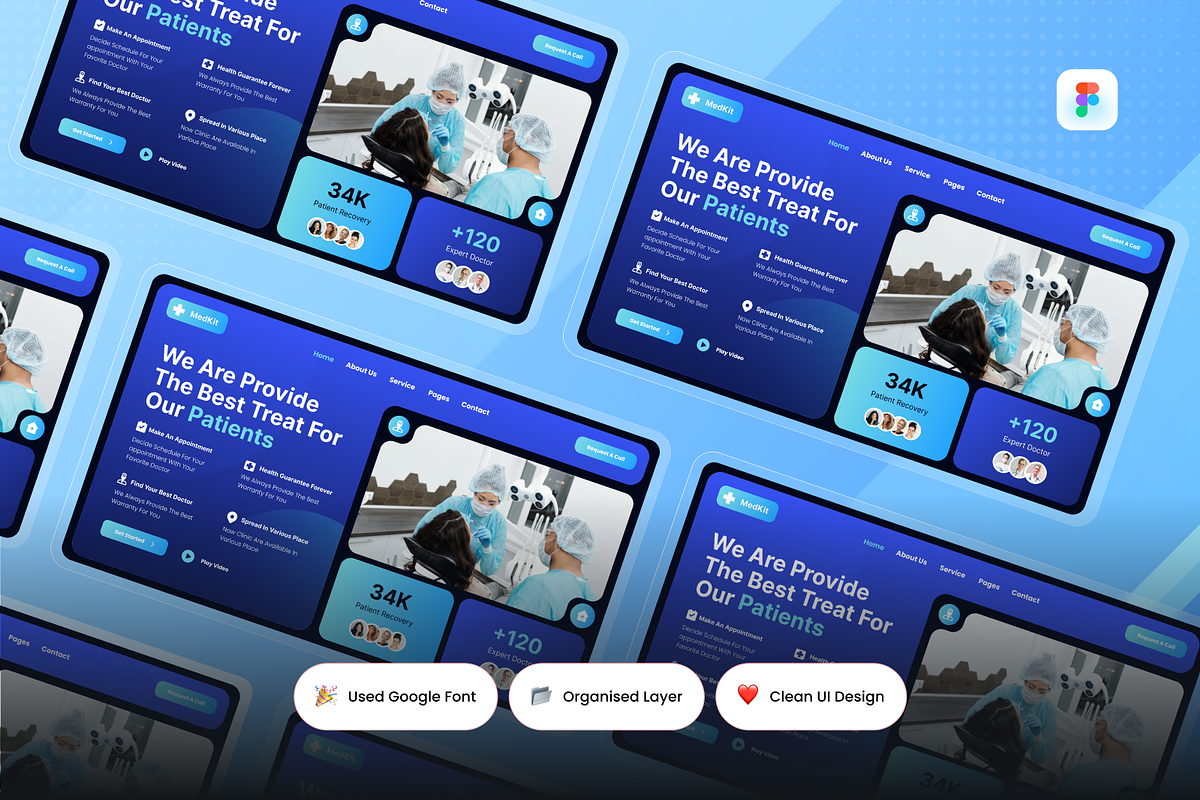 Medkit - Medical Healthy Hero Header, an UI Kit Template by SquidPixey (Photo 2 of 3)