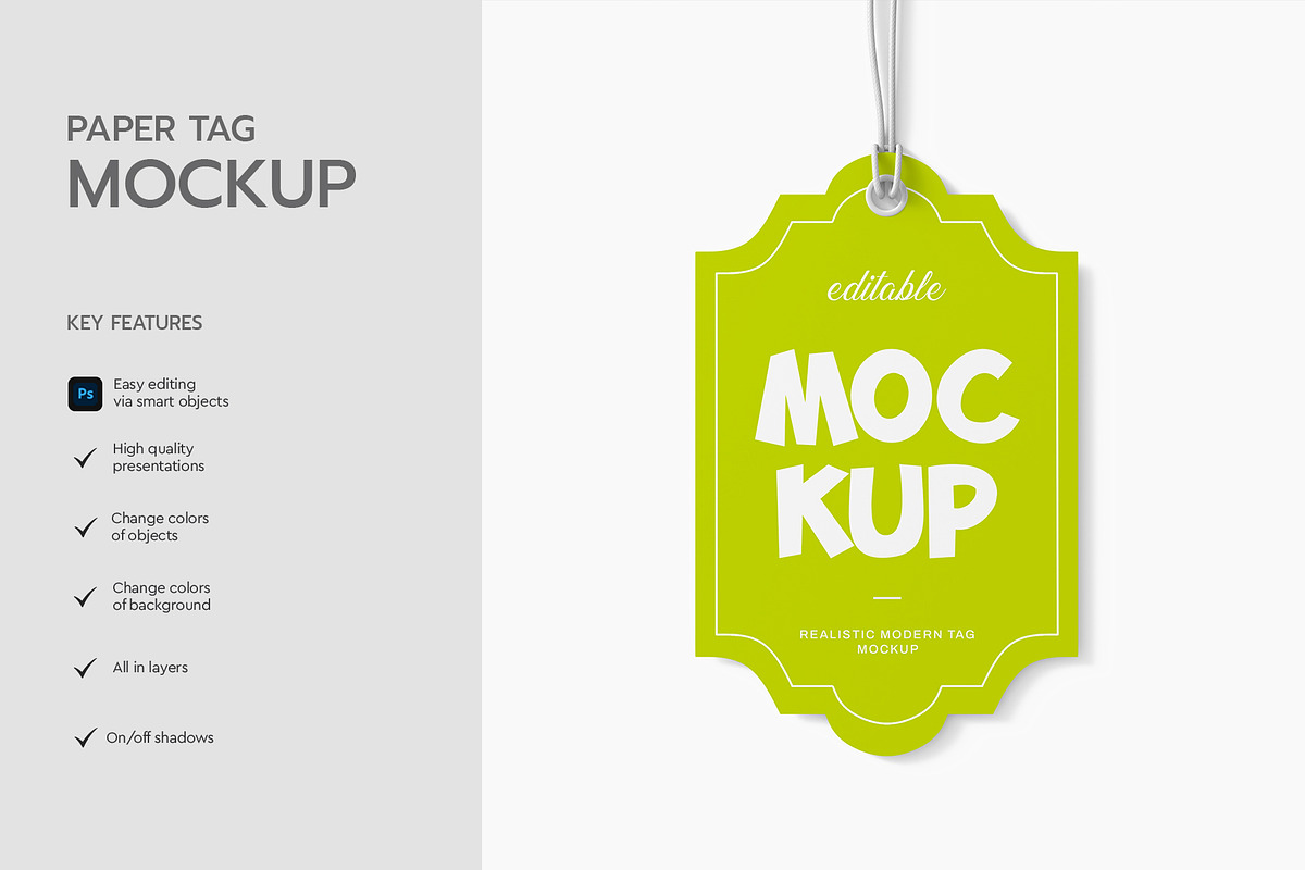 Clean Minimal Price Tag PSD Mockup, a Product Mockup by graphypix (Photo 2 of 4)
