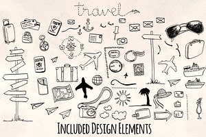 Travel Trip Holiday 60+ Vector Kit, a Transportation Illustration by Violet LeBeaux